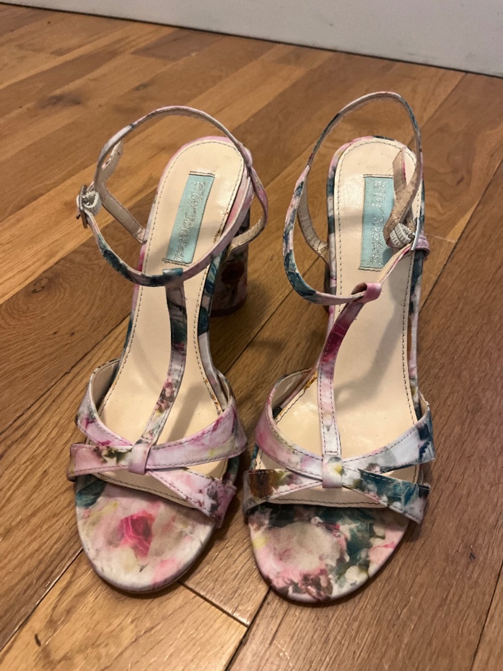 Used Betsey Johnson Luisa Floral Heels 7.5